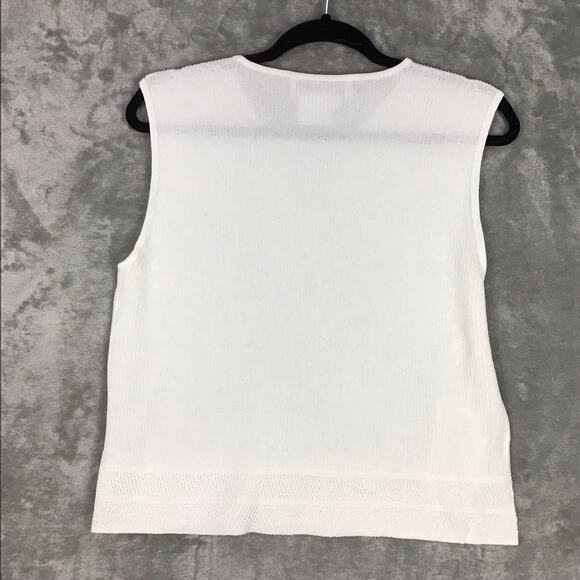 Carlisle Collection Women’s XL White Knit Tank Top Sleeveless Pullover Sweater - Picture 9 of 11